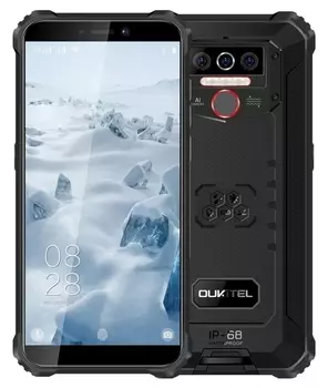 Смартфон OUKITEL WP5 Pro, 5.5" 1440x720 IPS, MediaTek Helio A25, 2000 МГц, 4Gb RAM, 64Gb, 3G/LTE, WiFi, BT, 3xCam, 2-Sim, 8000mAh, ударопрочный корпус, USB Type-C, Android 10.0, черный (OUKCWP5ProBLK)