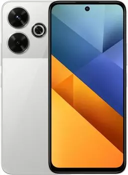 Смартфон POCO M6, 6.79" 2400x1080 IPS, MediaTek Helio G91 Ultra, 8Gb RAM, 256Gb, 3G/4G, NFC, Wi-Fi, BT, 2xCam, 2-Sim, 5.03 А·ч, USB Type-C, Android 14, серебристый (56258/2404APC5FG)