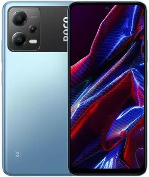 Смартфон POCO X5 5G, 6.67" 2400x1080 AMOLED, Qualcomm Snapdragon 695, 8Gb RAM, 256Gb, 3G/4G/5G, NFC, Wi-Fi, BT, 3xCam, 2-Sim, 5000 мАч, USB Type-C, Android 12, синий (45020/45045)