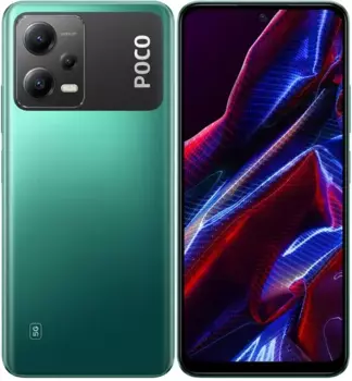 Смартфон POCO X5, 6.67" 2400x1080 AMOLED, Qualcomm Snapdragon 695, 6Gb RAM, 128Gb, 3G/4G/5G, NFC, Wi-Fi, BT, 3xCam, 2-Sim, 5000 мАч, USB Type-C, Android 12, зеленый (45043)