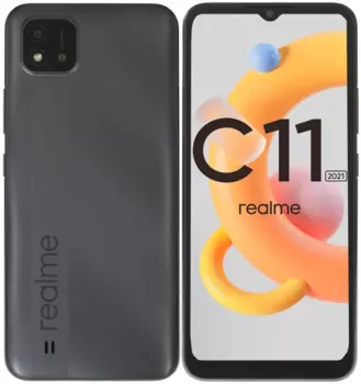 Смартфон Realme C11 (2021), 6.52" 720x1600 IPS, MediaTek Helio G35, 4Gb RAM, 64Gb, 3G/4G, NFC, Wi-Fi, BT, 2xCam, 2-Sim, 5000 мА⋅ч, Micro-USB, Android 10 Go, серый (6042302)