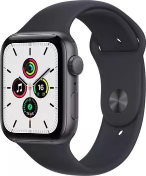 Смарт-часы APPLE Watch SE 44mm OLED, серый космос (MKQ63LL/A)