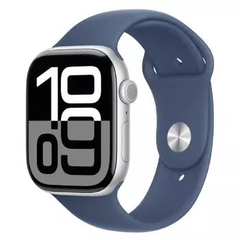 Смарт-часы Apple Watch Series 10 A2997, 1.96" OLED, серебристый/синий (MWWC3ZP/A)
