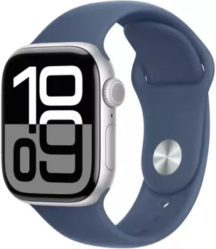 Смарт-часы Apple Watch Series 10 A2997, 42мм OLED, серебристый/синий (MWWC3LW/A)