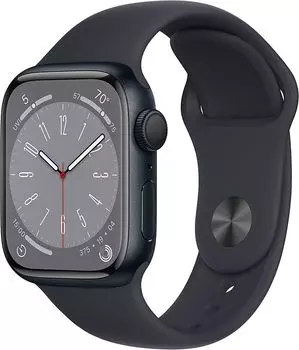Смарт-часы APPLE Watch Series 8 А2771 45мм L, 1.6" OLED LTPO, темная ночь (MNUQ3LL/A)