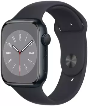 Смарт-часы APPLE Watch Series 8 GPS 41mm S/M, 0.42" OLED, черный (A2770_Midnight S/M)