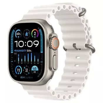 Смарт-часы Apple Watch Ultra 2 A2987 49мм OLED, титановый/белый Ocean Band (MRF93ZA/A)