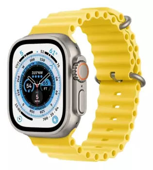 Смарт-часы Apple Watch Ultra A2622 49мм OLED, титановый/желтый Ocean Band (MNH93LL/A)