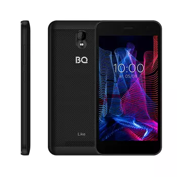 Смартфон BQ 5047L Like, 5" 480x854 TN, Unisoc SC9832E, 1Gb RAM, 8Gb, 3G/4G, Wi-Fi, BT, Cam, 2-Sim, 2000 мА⋅ч, Micro-USB, Android 10, черный