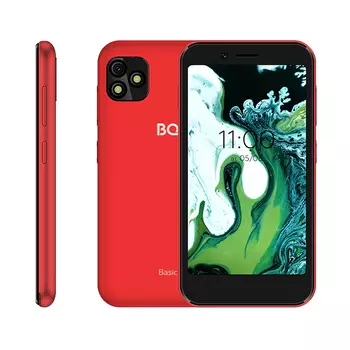 Смартфон BQ 5060L Basic, 5" 480x854 TFT, Unisoc SC9832E, 1Gb RAM, 8Gb, 3G/4G, Wi-Fi, BT, Cam, 2-Sim, 2000 мА⋅ч, Micro-USB, Android 11 Go, красный