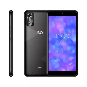 Смартфон BQ 5565L Fest, 5.45" 720x1440 IPS, Unisoc SC9832E, 2Gb RAM, 16Gb, 3G/4G, Wi-Fi, BT, Cam, 2-Sim, 2200 мА⋅ч, Micro-USB, Android 11 Go, черный