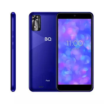 Смартфон BQ 5565L Fest, 5.45" 720x1440 IPS, Unisoc SC9832E, 2Gb RAM, 16Gb, 3G/4G, Wi-Fi, BT, Cam, 2-Sim, 2200 мАч, Micro-USB, Android 11 Go, синий