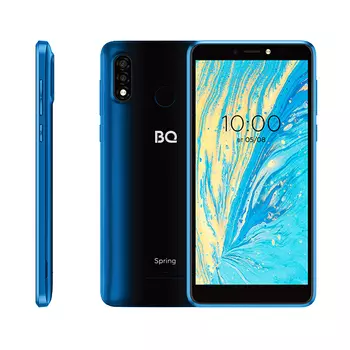 Смартфон BQ 5740G Spring, 5.7" 480x960 TN, Unisoc SC7731E, 1Gb RAM, 16Gb, 3G, Wi-Fi, BT, Cam, 2-Sim, 2350 мА⋅ч, Micro-USB, Android 10, синий