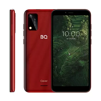 Смартфон BQ 5745L Clever, 5.7" 720x1440 IPS, Unisoc SC9863A, 1Gb RAM, 32Gb, 3G/4G, Wi-Fi, BT, Cam, 2-Sim, 2700 мА⋅ч, Micro-USB, Android 10 Go, красный