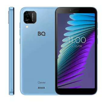 Смартфон BQ 5765L Clever, 5.7" 720x1440 IPS, Unisoc Tiger T310, 3Gb RAM, 16Gb, 3G/4G, Wi-Fi, BT, Cam, 2-Sim, 2700 мА⋅ч, Micro-USB, Android 11, голубой
