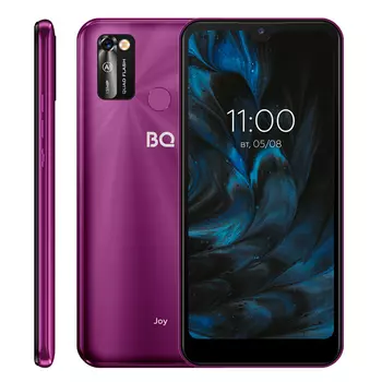 Смартфон BQ 6353L Joy, 6.26" 720x1520 IPS, Unisoc SC9863A, 2Gb RAM, 32Gb, 3G/4G, NFC, Wi-Fi, BT, Cam, 2-Sim, 3000 мА⋅ч, Micro-USB, Android 10, фиолетовый