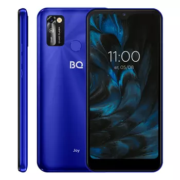 Смартфон BQ 6353L Joy, 6.26" 720x1520 IPS, Unisoc SC9863A, 2Gb RAM, 32Gb, 3G/4G, NFC, Wi-Fi, BT, Cam, 2-Sim, 3000 мА⋅ч, Micro-USB, Android 10, синий