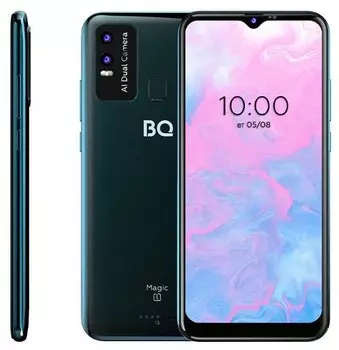 Смартфон BQ 6630L Magic L, 6.53" 720x1600 IPS, Unisoc SC9863A, 3Gb RAM, 32Gb, 3G/4G, NFC, Wi-Fi, 2xCam, 2-Sim, 4920 мАч, Micro-USB, Android 10, синий