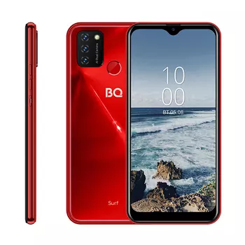 Смартфон BQ 6631G Surf, 6.53" 720x1560 IPS, Unisoc SC7731E, 2Gb RAM, 16Gb, 3G, Wi-Fi, BT, 2xCam, 2-Sim, 3000 мА⋅ч, Micro-USB, Android 10 Go, красный