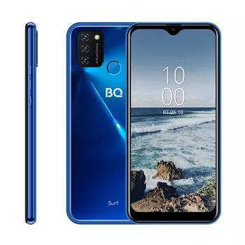 Смартфон BQ 6631G Surf, 6.53" 720x1560 IPS, Unisoc SC7731E, 2Gb RAM, 16Gb, 3G, Wi-Fi, BT, 2xCam, 2-Sim, 3000 мА⋅ч, Micro-USB, Android 10 Go, синий