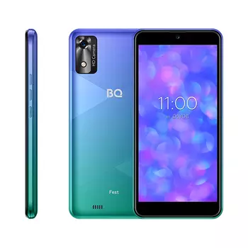 Смартфон BQ Fest, 5.45" 720x1440 IPS, Unisoc SC9832E, 2Gb RAM, 16Gb, 3G/4G, Wi-Fi, BT, Cam, 2-Sim, 2200 мА⋅ч, Micro-USB, Android 11 Go, синий (5565L)