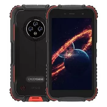Смартфон DOOGEE S35, 5" 1280x720 IPS, MediaTek MT6737, 3Gb RAM, 16Gb, 3G/4G, Wi-Fi, BT, 3xCam, 2-Sim, 4350mAh, micro-USB, Android 10, черный/красный, ударопрочный корпус