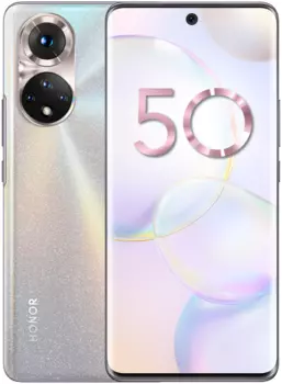 Смартфон Honor 50, 6.57" 2340x1080 OLED, Snapdragon 778G 5G, 8Gb RAM, 256Gb, 3G/4G/5G, NFC, Wi-Fi, BT, 4xCam, 2-Sim, 4300mAh, USB Type-C, Android 11, мерцающий кристалл (5109AATK)