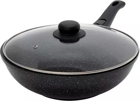 Сковорода-вок Starwind Chef Induction SW-CHI4028W 28 см, алюминий, антипригарное покрытие, съемная ручка, черный с крышкой (SW-CHI4028W/КОР)