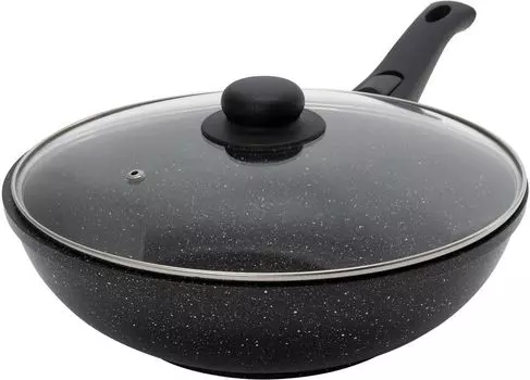 Сковорода-вок Starwind Chef Induction SW-CHI4028WGR 28 см, алюминий, антипригарное покрытие, съемная ручка, серый с крышкой (SW-CHI4028WGR)