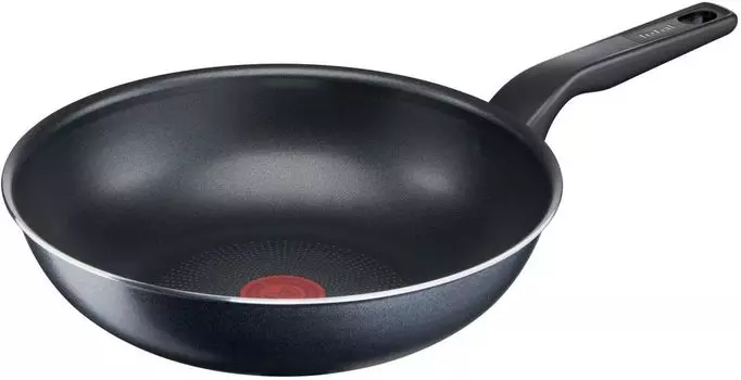 Сковорода-вок Tefal Force 4218628 28 см, алюминий, антипригарное покрытие, черный без крышки (9100048319)