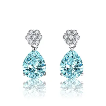 SACE GEMS Медь Циркон Модные новые серьги в виде капель воды розовый