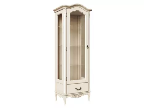 Витрина однодверная gold wood 1nr (правая) (la neige) белый 70.0x44.0x203.0 см.