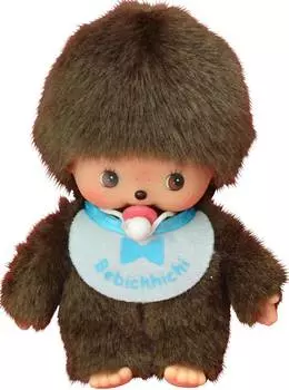 Monchhichi мягкая игрушка "Мальчик в голубом слюнявчике. Бэбичичи", 15 см