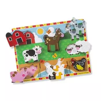 Melissa&amp;Doug Мои первые пазлы "Ферма", 8 объемных элементов