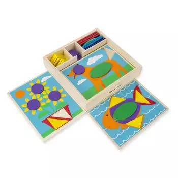 Melissa&amp;Doug Первые навыки "Трафарет и блоки"