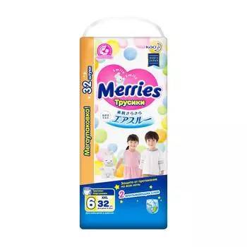 Merries Подгузники-трусики XXL (15-28 кг), 32 шт.