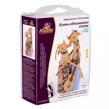 Miadolla Набор для изготовления игрушек "Коты-обнимашки хиппи", 29 см