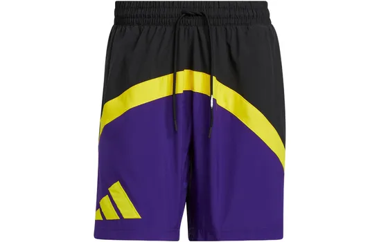 Баскетбольные шорты мужские фиолетовые Adidas, хаки/фиолетовый