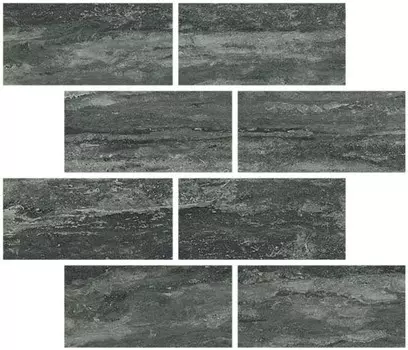 Мозаика Rex Ceramiche Travertino Black 7,5X15 6Mm Mur. Glossy 30х30