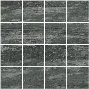 Мозаика Rex Ceramiche Travertino Black 7,5X7,5 6Mm Mos.Glossy 30х30