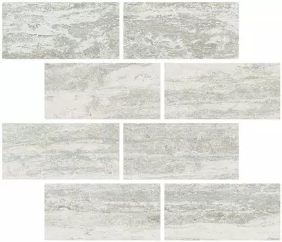 Мозаика Rex Ceramiche Travertino White 7,5X15 6Mm Mur. Matte 30х30
