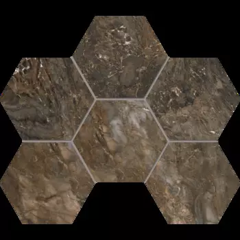 Мозаика Estima Bernini Dark Brown BR04 Hexagon Полир. 29x28,5