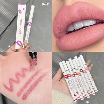 1 шт. Матовая волшебная карандаш-карандаш для губ, стойкая водостойкая, антипригарная, быстросохнущая, двойного назначения, помада и блеск для губ для ежедневного естественного макияжа губ 01