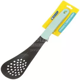Ложка поварская Daniks Матина YW-KT173-4 из нейлона с бирюзовой пластиковой ручкой