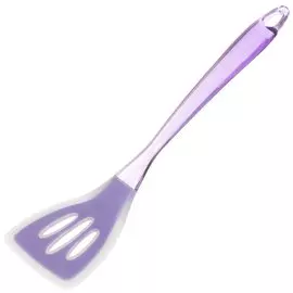 Лопатка кулинарная силикон, с прорезями, навеска, фиолетовая, Daniks, YW-KT129P-3