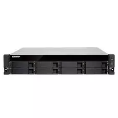 Сетевой накопитель QNAP TS-883XU-E2124-8G 8 отсеков 3,5"/2,5", 2х10 SFP+, стоечное исполнение, блок питания. E-2124 3,3 ГГц (до 4,3 ГГц ), 8 ГБ DDR4 E