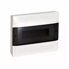 Щиток навесной Legrand 135611 Practibox S - пластиковый, 1 ряд x 12 модулей, дымчатая дверь
