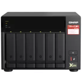 Сетевой RAID-накопитель QNAP TS-673A-8G 6 отсеков 3,5"/2,5", 2 порта 2,5 GbE BASE-T, 2 слота M.2 NVMe, AMD Ryzen V1500B 2,2 ГГц, 8 ГБ DDR4