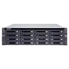 Сетевой накопитель QNAP TVS-1672XU-RP-i3-8G 16 отсеков 3,5"/2,5", стоечное исполнение, 2 блока питания. i3-8100 3,6 ГГц, 4 ГБ DDR4