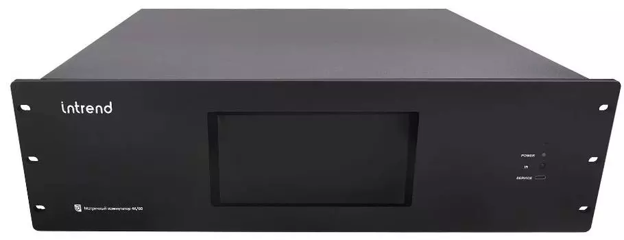 Шасси INTREND ITMMT4-16x16 матричного коммутатора 16x16 тач-скрин, 4-портовые модули, поддержка 4K60, 2 блока питания